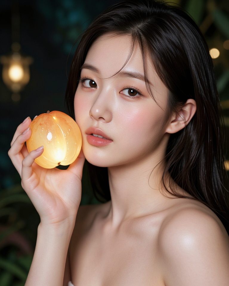 빛나는 열매를 먹는 소녀